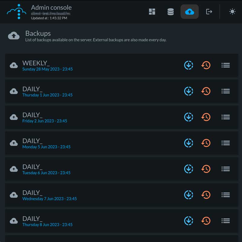 fmcloud_admin_console_backup_list